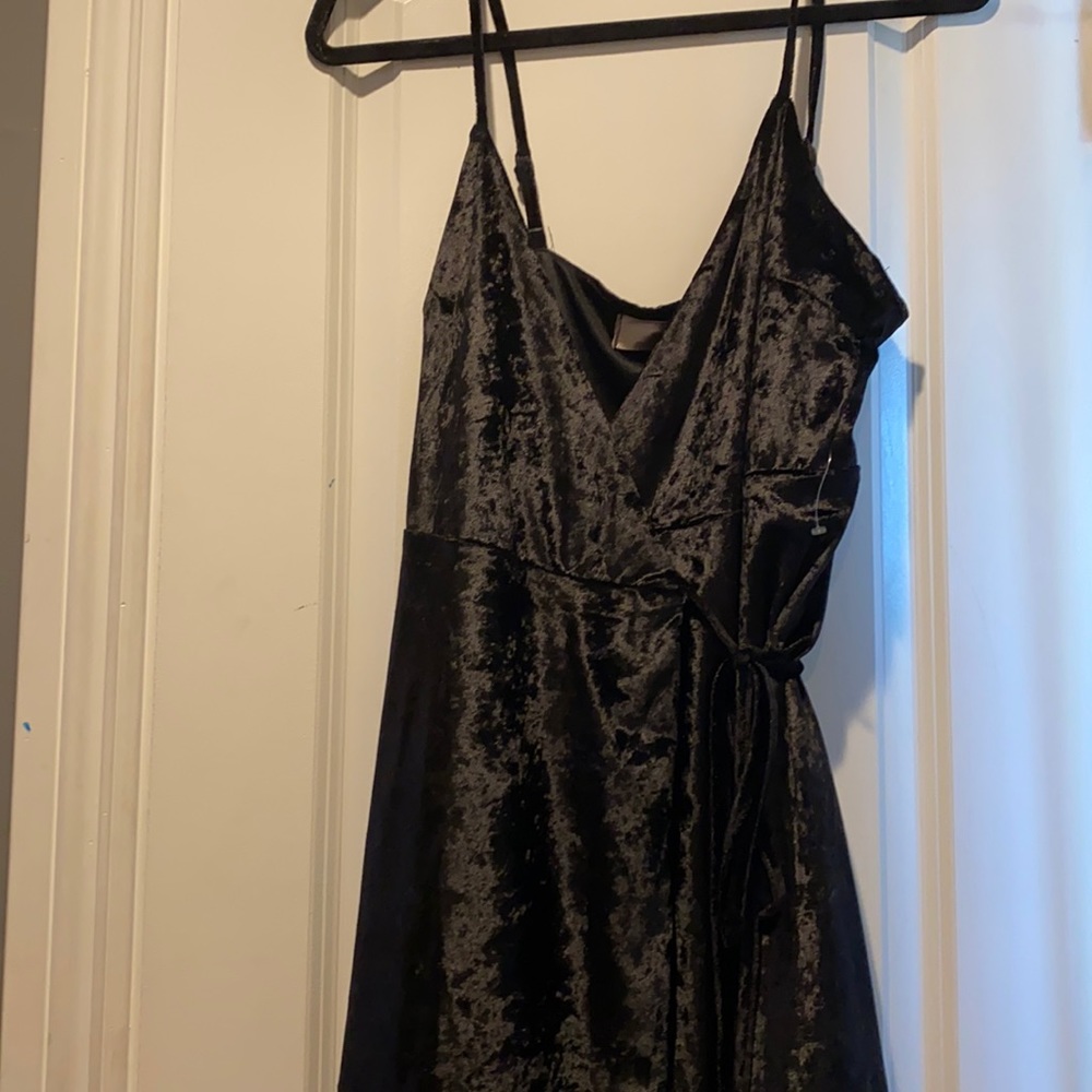 Black Velvet Wrap Dress